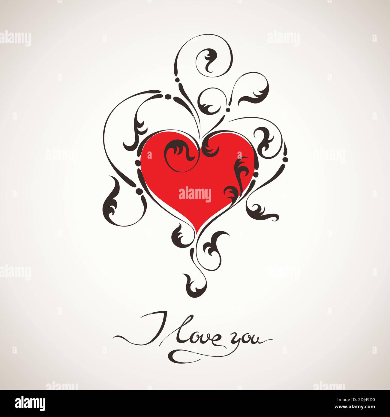 Valentine day card with lettering and heart shape Stock Vector Image ...