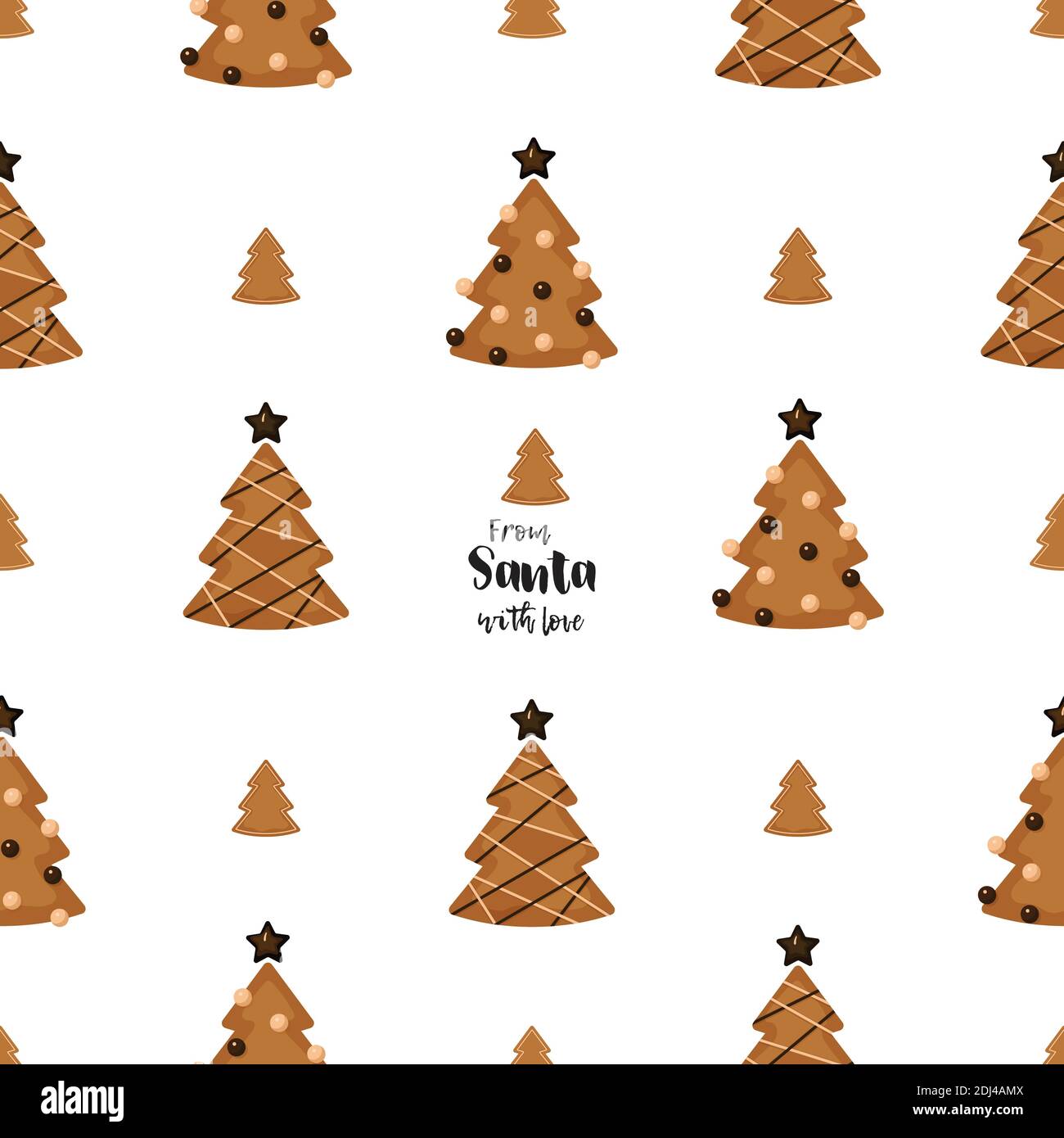 A Christmas seamless pattern with gingerbread cookies Stock Vector