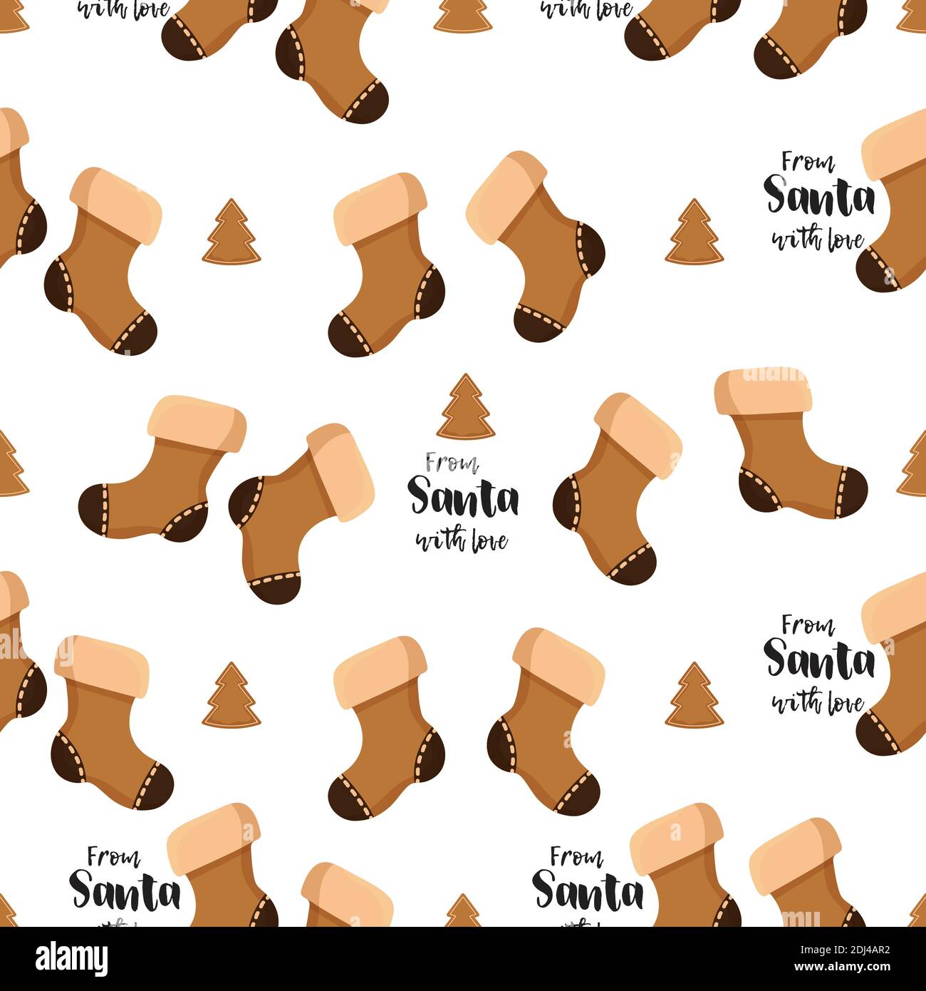 A Christmas seamless pattern with gingerbread cookies Stock Vector