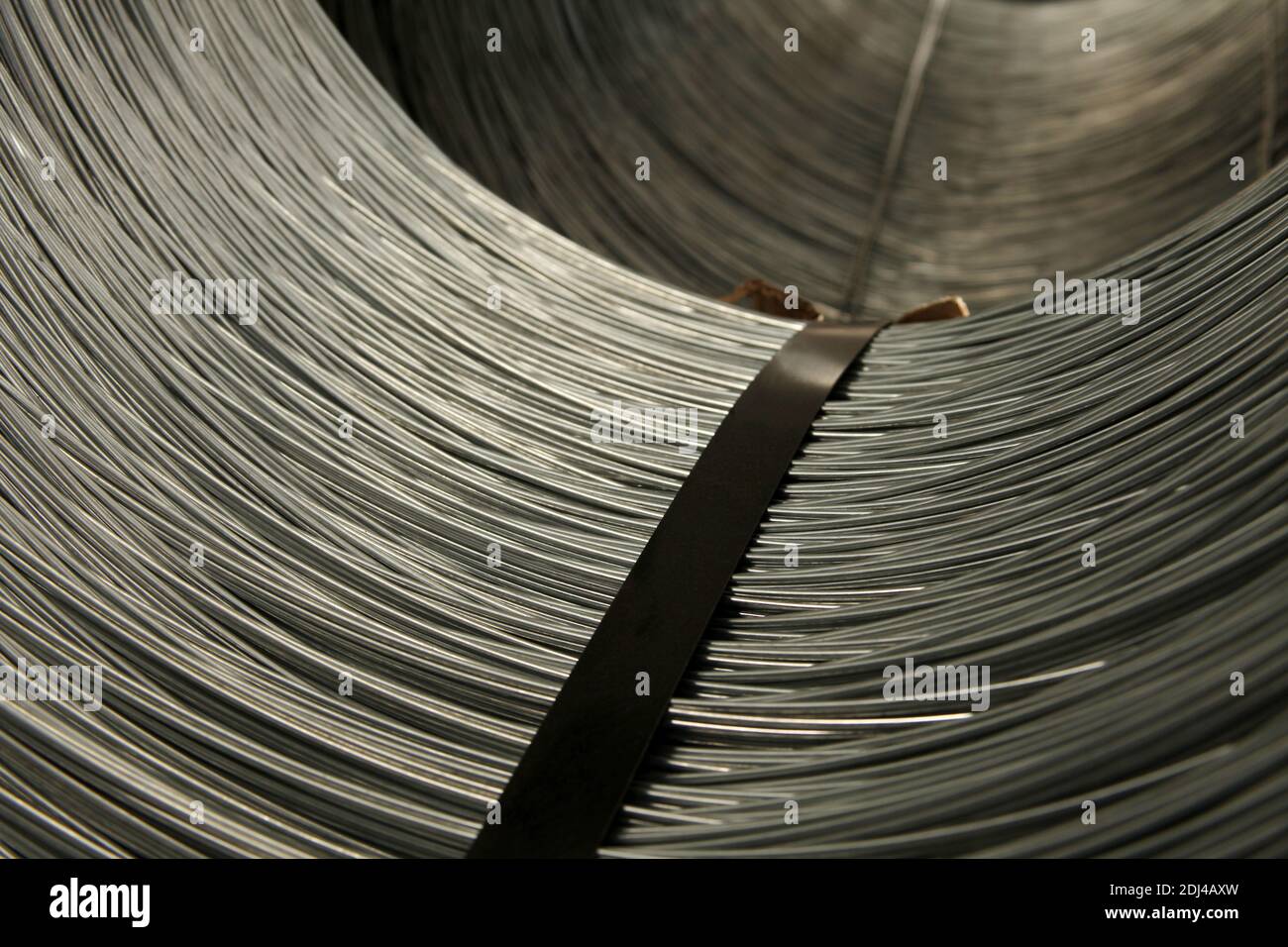 Newly manufactured steel wires. Industrial background Stock Photo Alamy