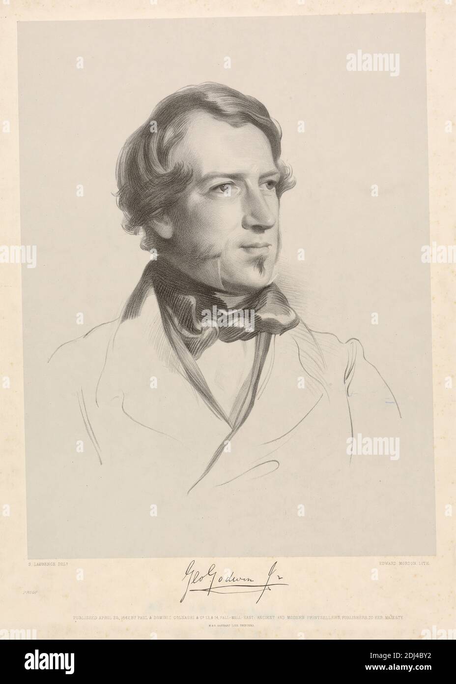 George Godwin, Edward Morton, active 1841–1850, after Samuel Laurence, 1812–1884, British, 1847, Lithograph Stock Photo