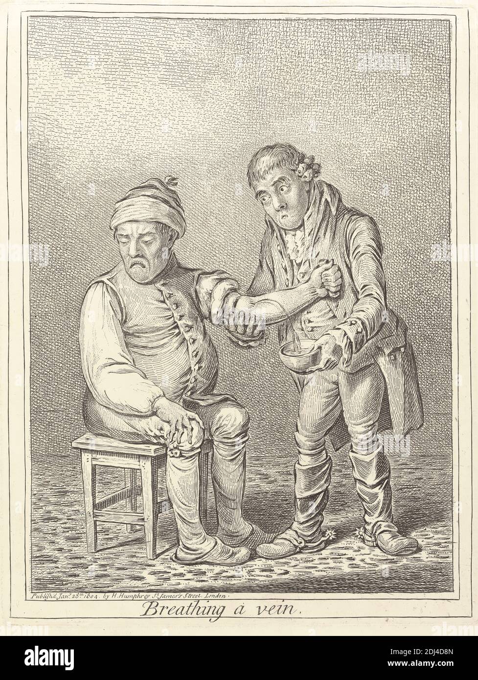Breathing a Vein, James Gillray, 1757–1815, British, after Rev. John Sneyd, active 1804, 1804, Etching Stock Photo