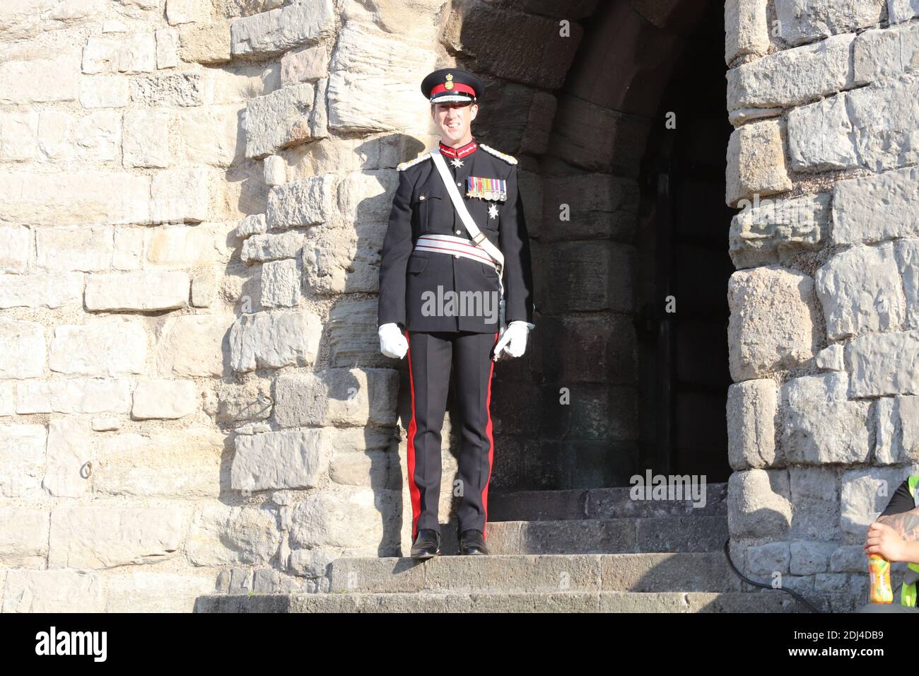 Netflix Drama the Crown filming the Investiture of Prince Charles at Caernarfon castles, North
