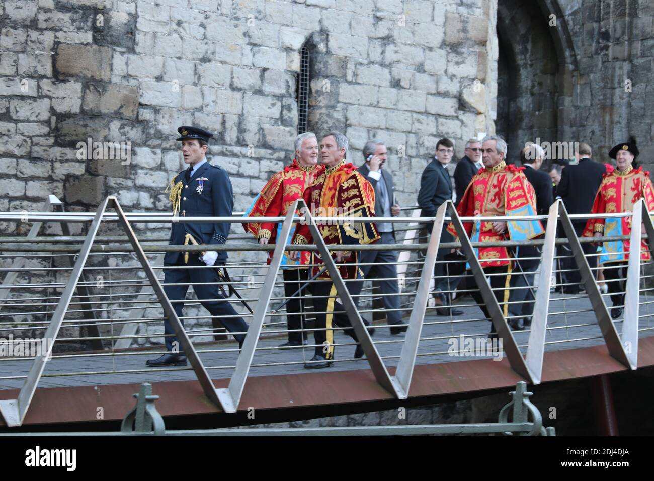Netflix Drama the Crown filming the Investiture of Prince Charles at Caernarfon castles, North