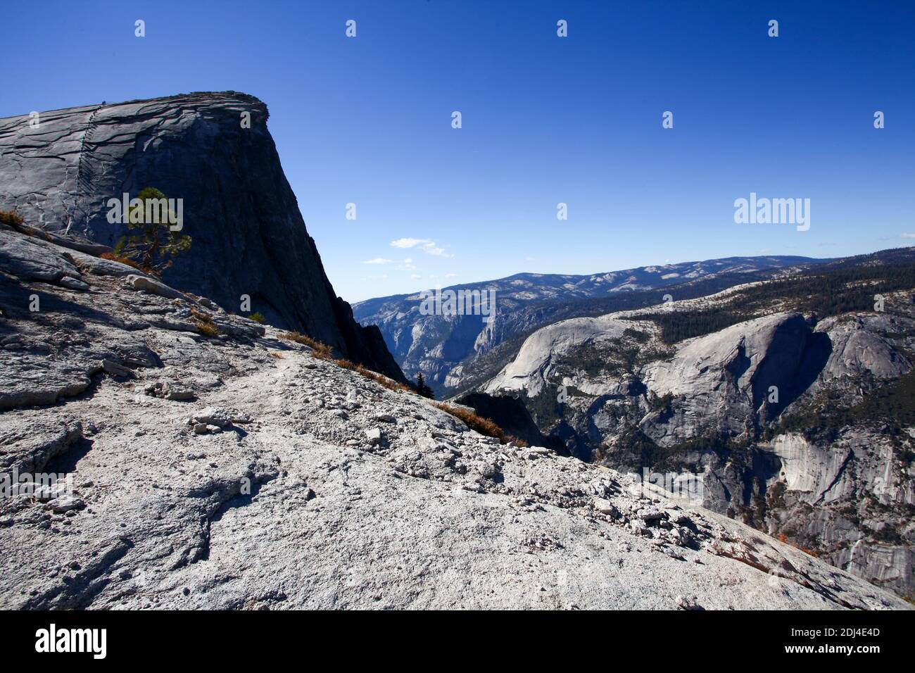 Falls trail on the way to Climbing Half Dome rock at Yosemite national Park, California USA Stock Photo