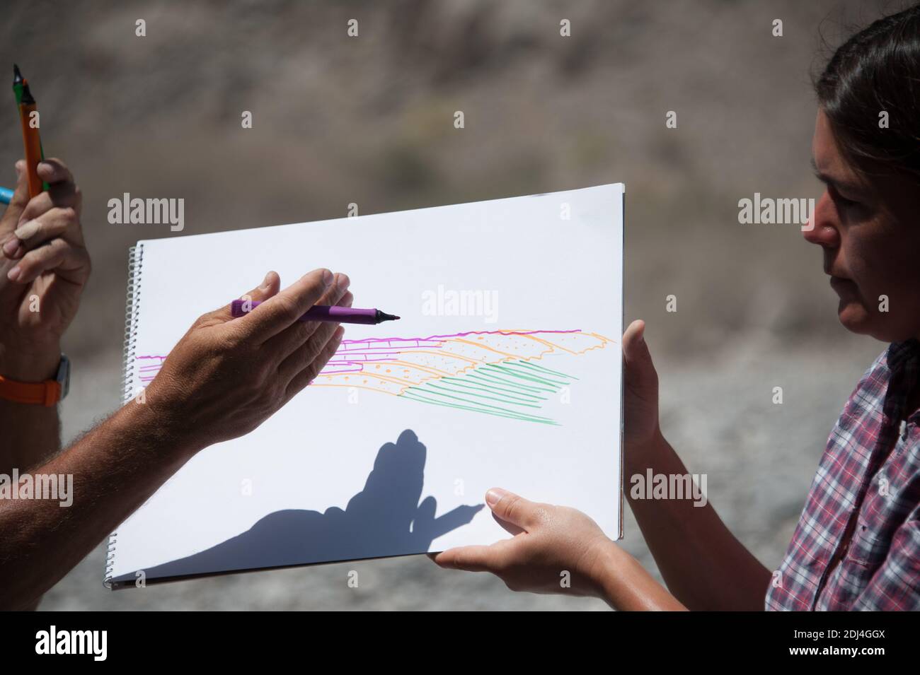 geologists training for oil exploration in oman mountains Stock Photo ...