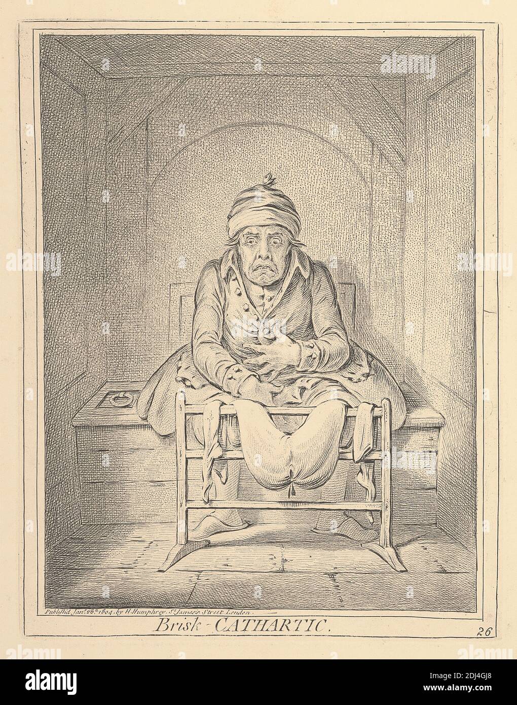 Brisk Cathartic, James Gillray, 1757–1815, British, 1804, Engraving, Sheet: 25 3/8 x 19in. (64.5 x 48.3cm Stock Photo