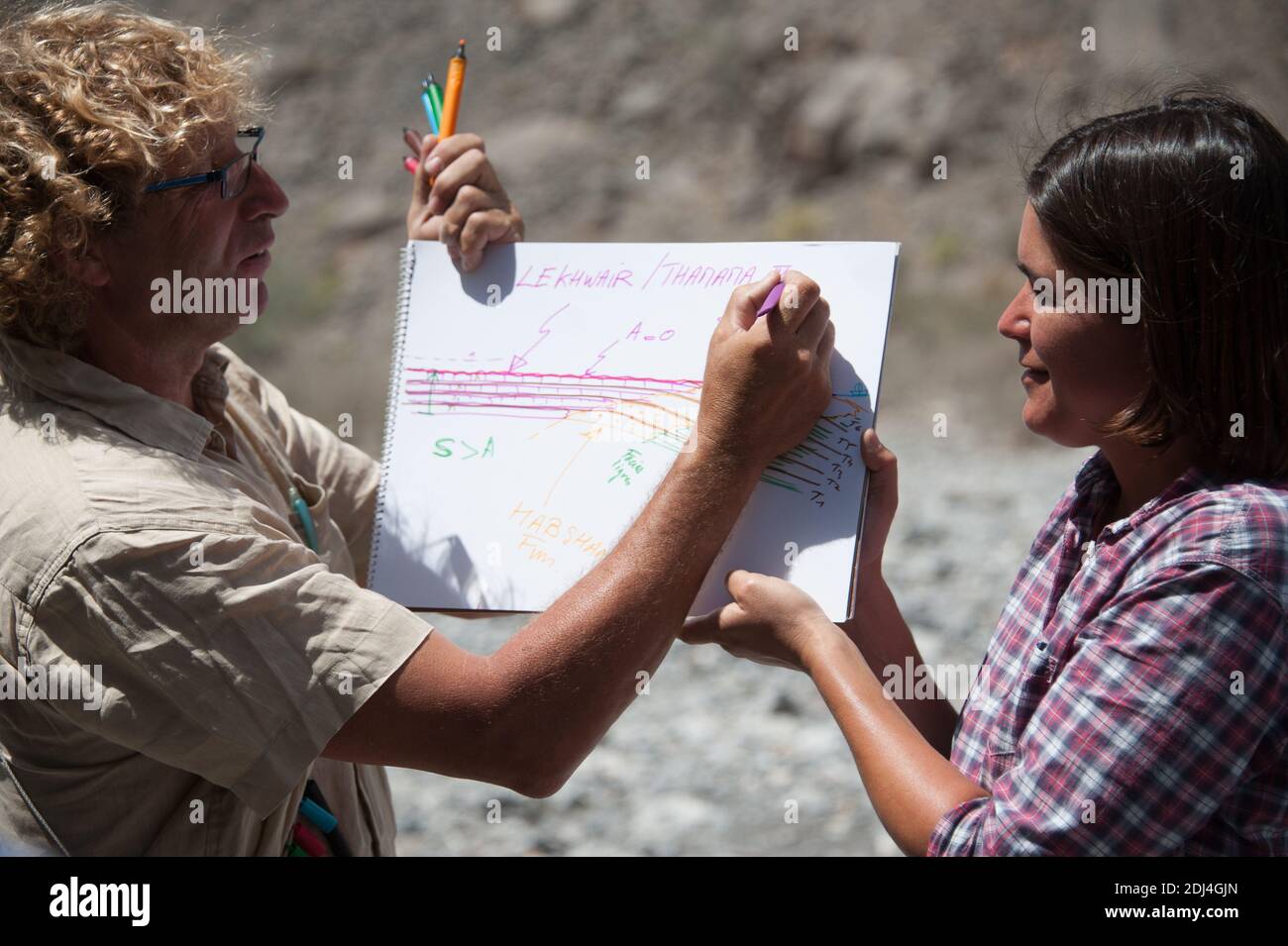 geologists training for oil exploration in oman mountains Stock Photo ...