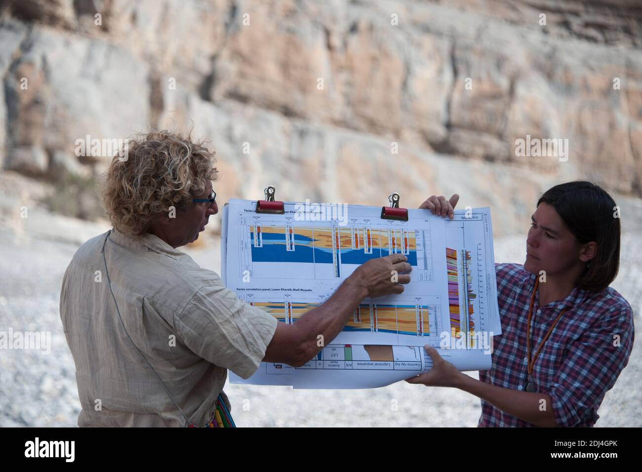 geologists training for oil exploration in oman mountains Stock Photo ...