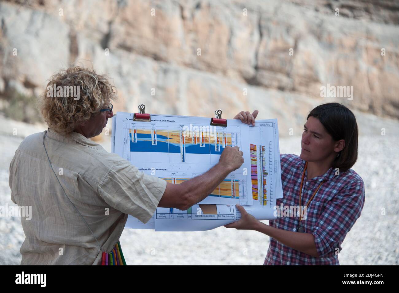 geologists training for oil exploration in oman mountains Stock Photo ...