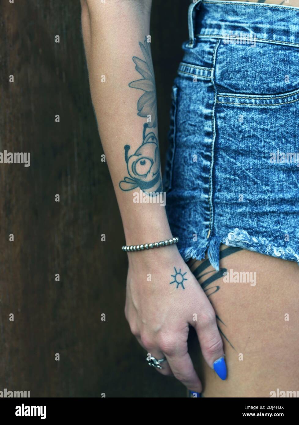 Woman with Tattoos Stock Photo