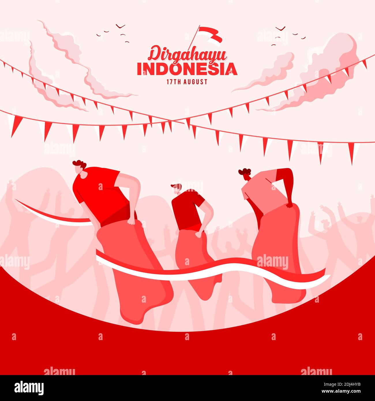 Indonesia Independence Day Greeting Card With Traditional Games Concept Illustration Dirgahayu Indonesia Translates To Indonesia Independence Day Stock Vector Image Art Alamy