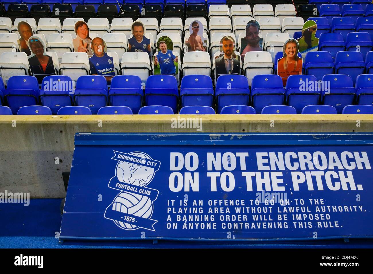 Cardboard fan cut outs in the stands during the Sky Bet Championship