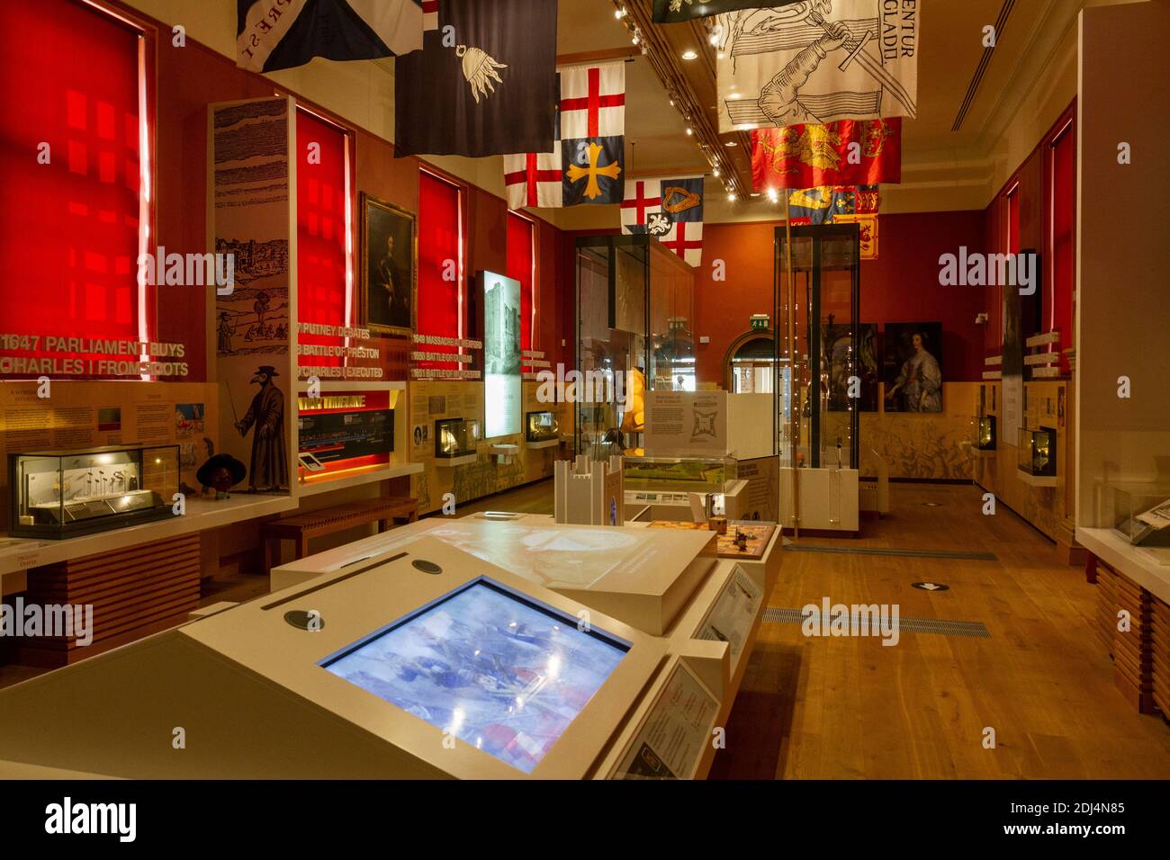 General view of displays in the National Civil War Centre, Newark Museum, Newark-on-Trent, Notts, UK. Stock Photo