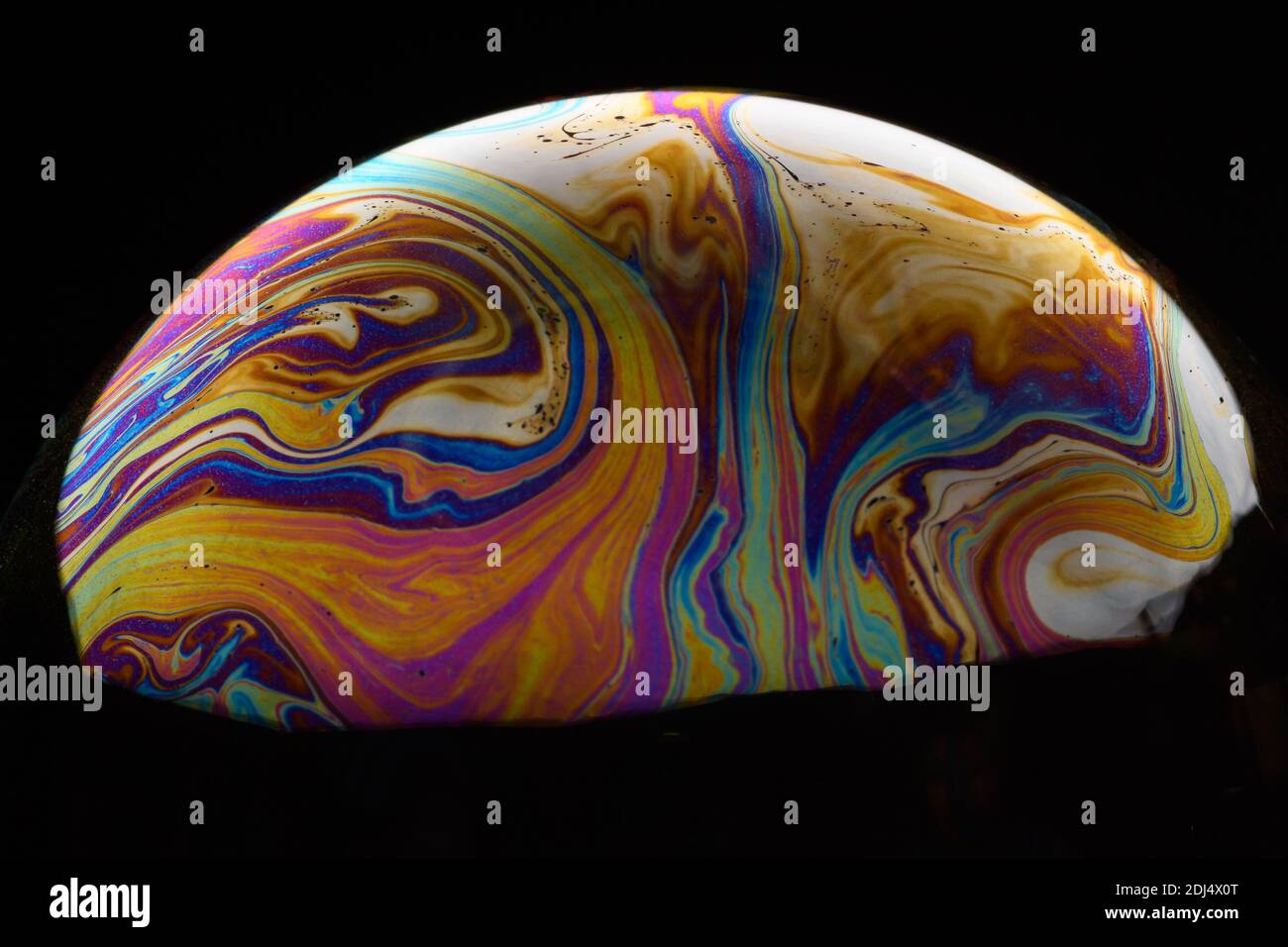 Soap bubble abstract on a black background Stock Photo