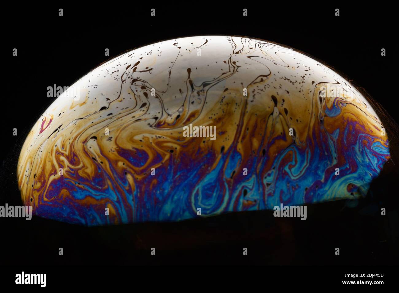 Soap bubble abstract on a black background Stock Photo