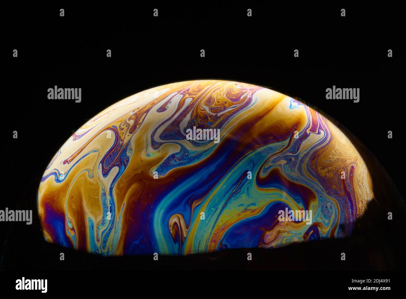 Soap bubble abstract on a black background Stock Photo