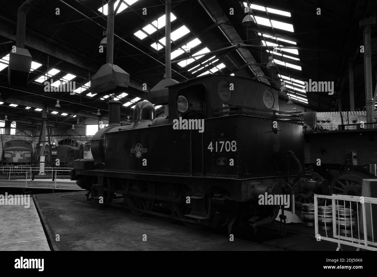 '41708' inside the roundhouse at Barrow Hill. Stock Photo