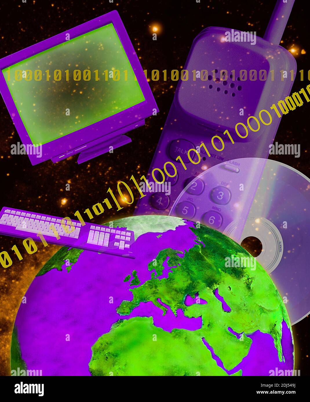 Computer Screen, Cd Rom, Dvd, Multimedia Stock Photo