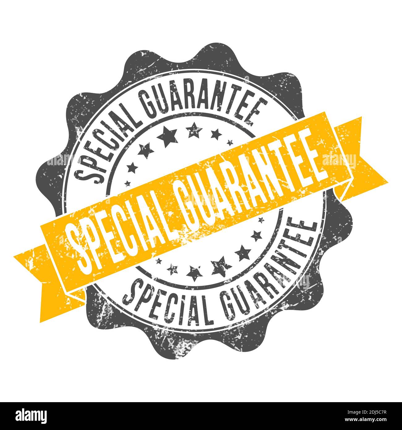 SPECIAL GUARANTEE. Stamp impression with the inscription. Old worn