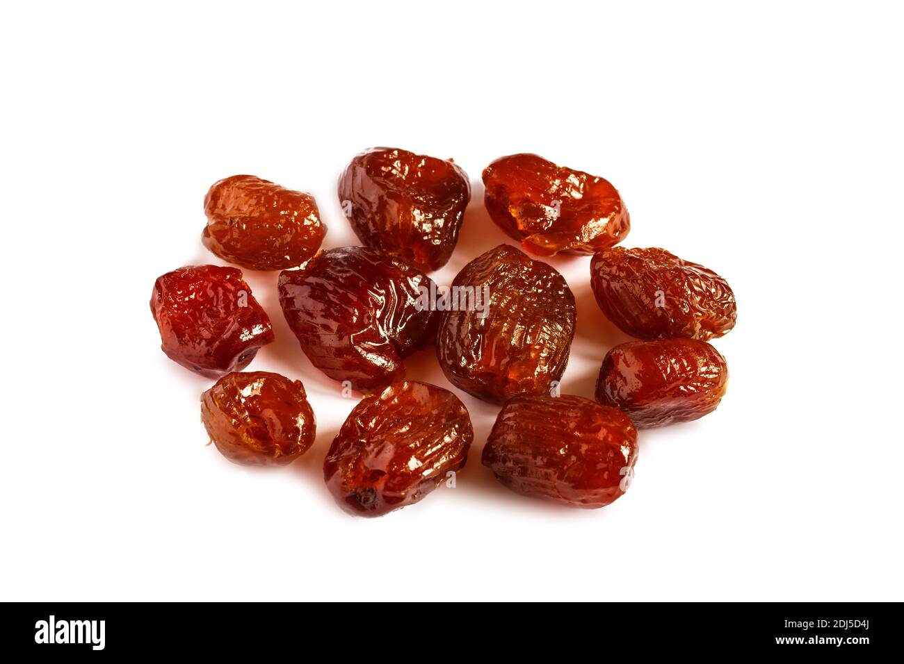 Pitted dates isolated on white background Stock Photo
