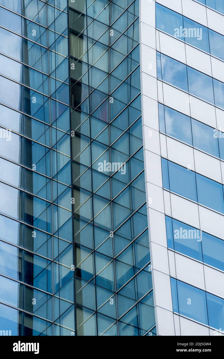 Architecture abstract background. Office building with sky reflection ...