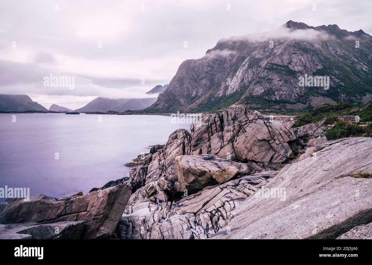 Norway sunset . sunset View from the Lofoten Islands - Norway Stock Photo