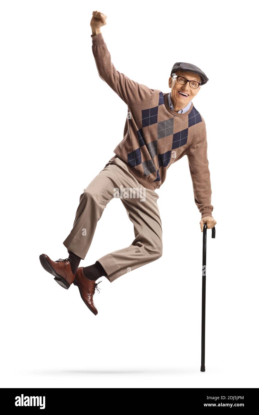 Elderly man walking cane Cut Out Stock Images & Pictures Alamy