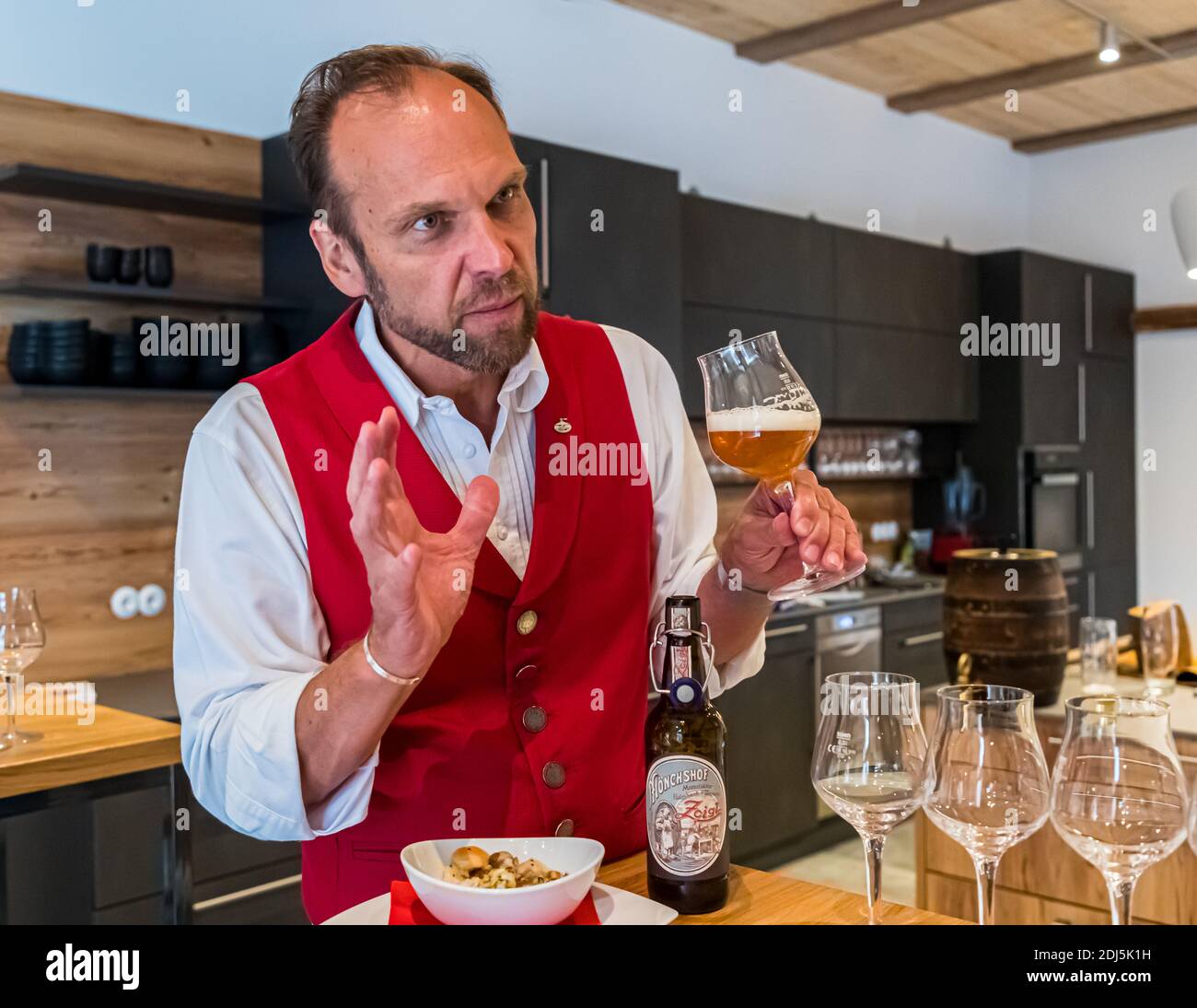 BeerTasting with BeerSommelier in KemnathWaldeck, Germany Stock