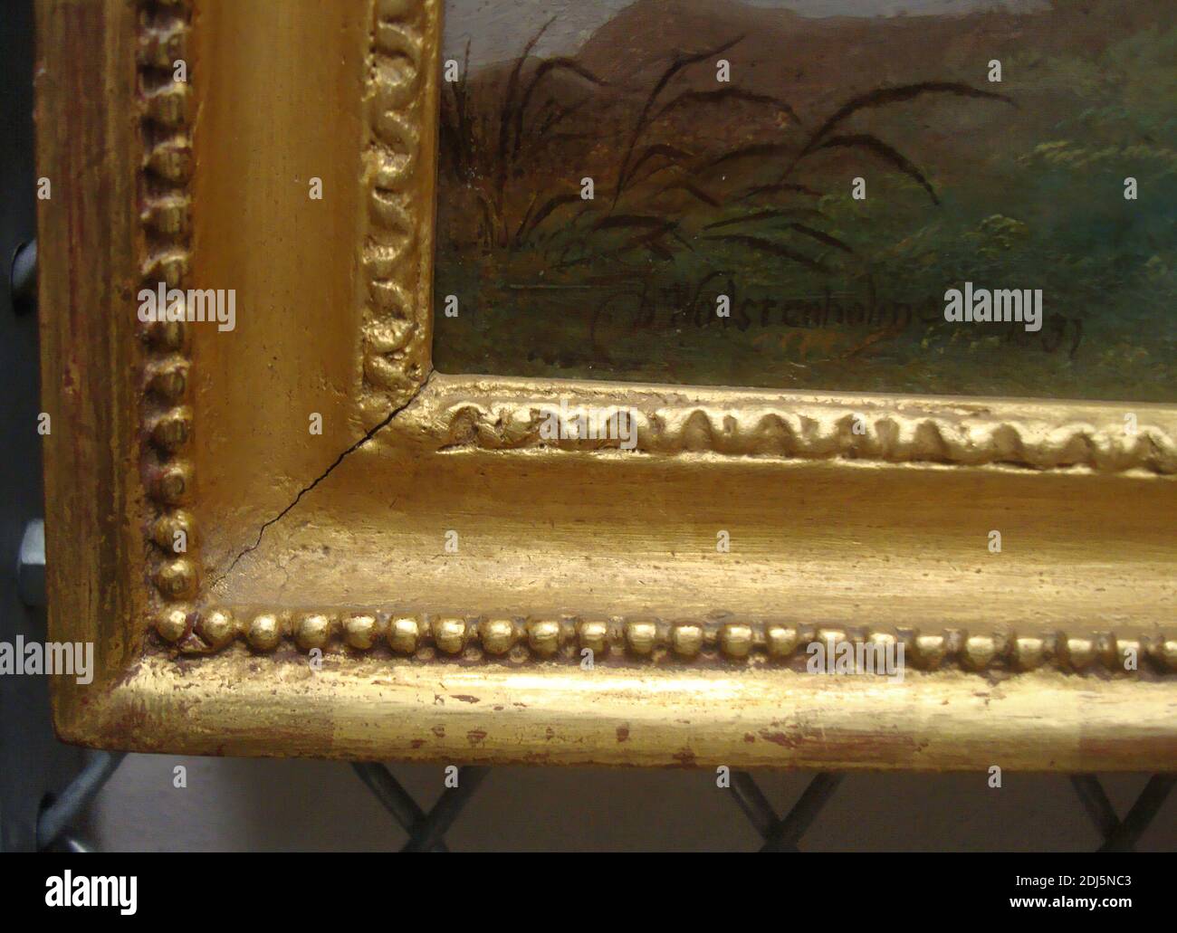 British Neoclassical style frame, Unknown framemaker, 20th century, Wood and compo, water gilt and patinated Stock Photo