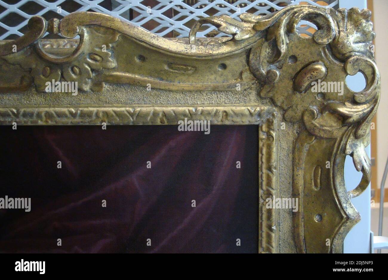 British or Irish, Provincial Rococo frame, Unknown framemaker, mid-18th century, Carved wood, later oil and water gilding over original gilding and sanded frieze Stock Photo