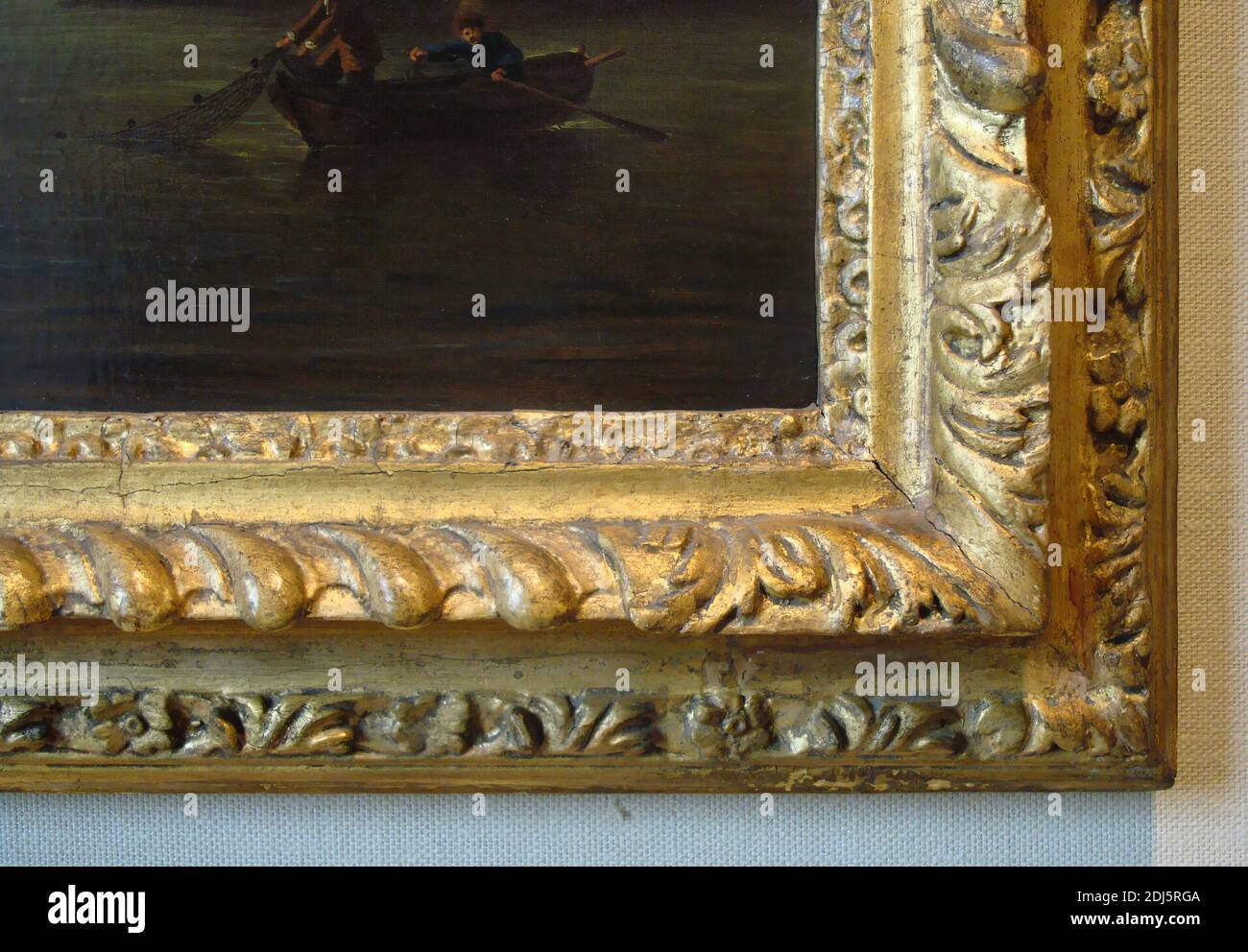 British, Queen Anne style frame, Unknown framemaker, 1st third of 18th century, Carved wood, regilded over original gilding Stock Photo