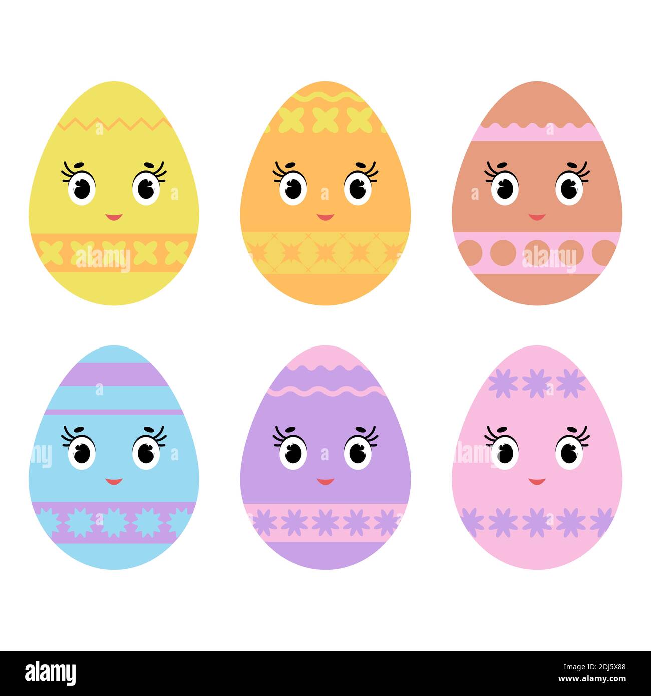 Simple colorful easter eggs illustration Cut Out Stock Images