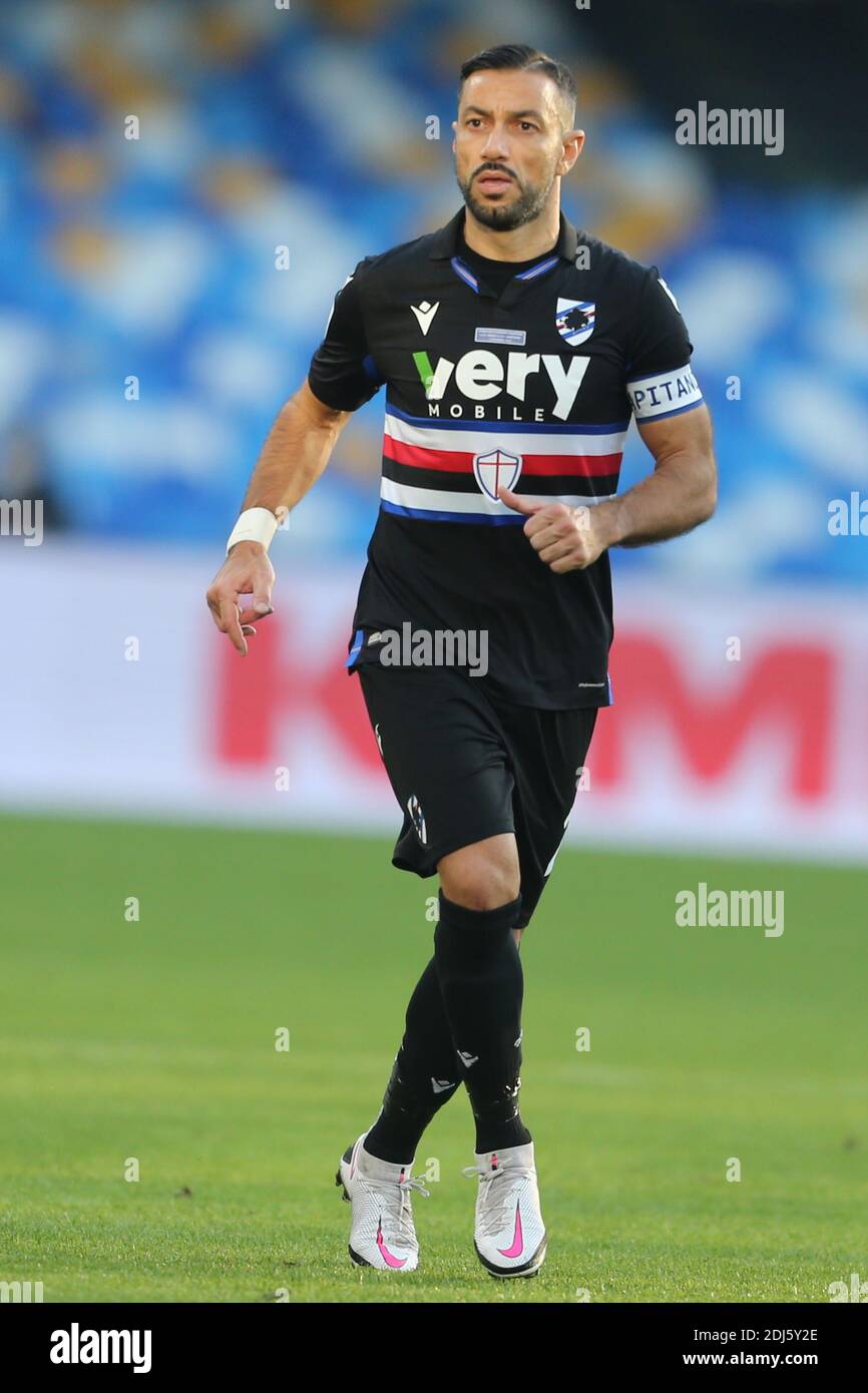 Sampdoria's Italian striker Fabio Quagliarella looks during the