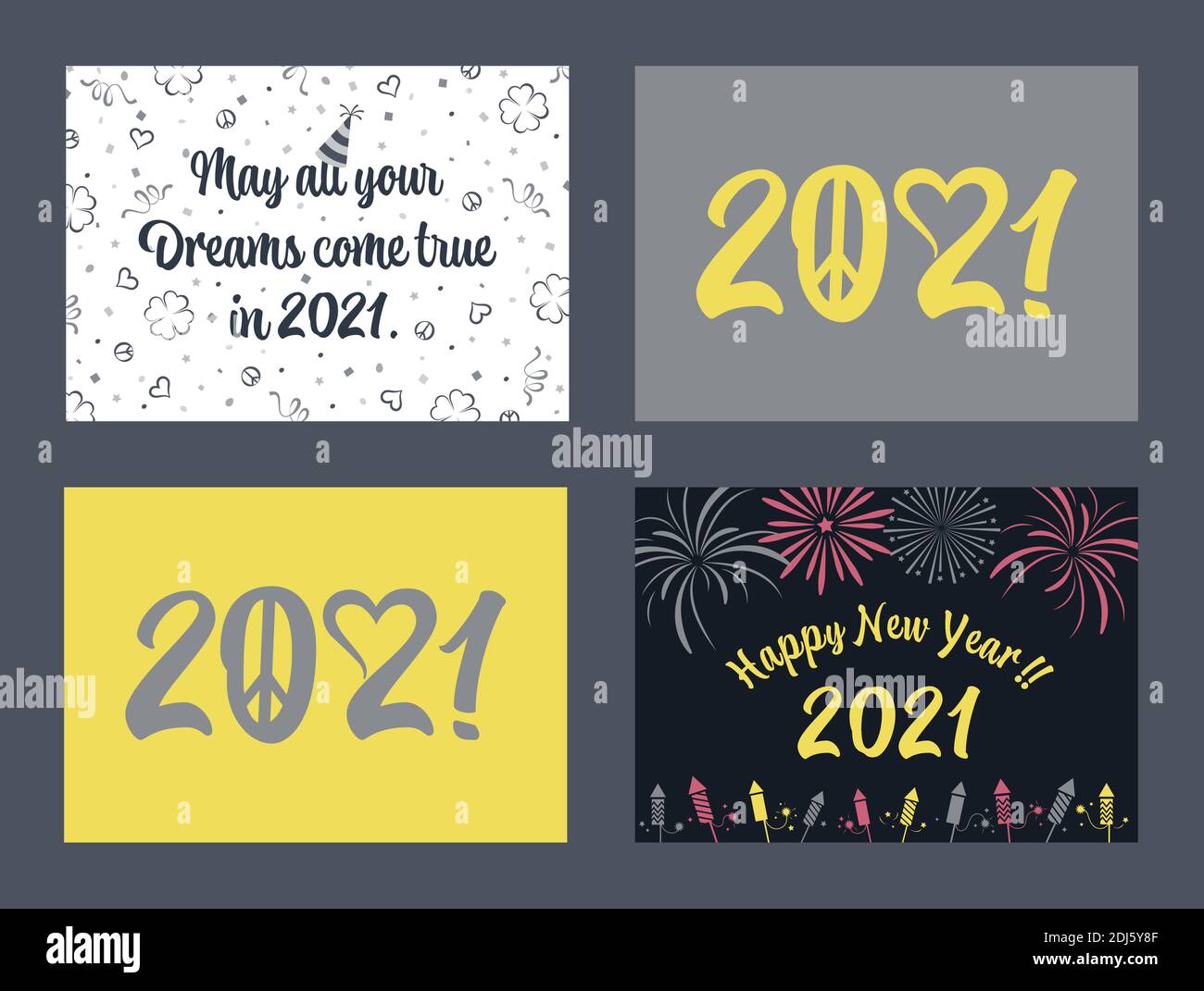 happy New Year Greeting Cards Stock Vector Image & Art - Alamy