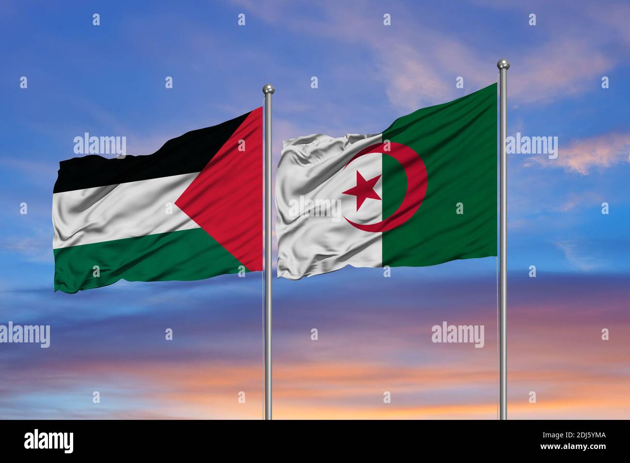 Algeria flag waving hires stock photography and images Alamy