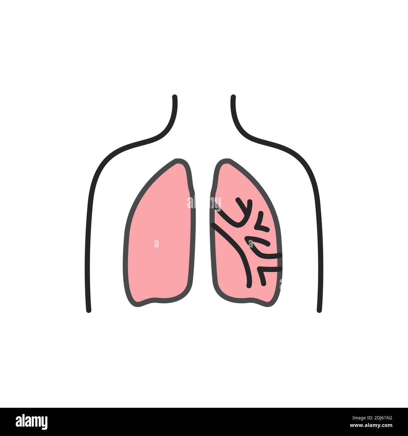 Bronchiectasis line color icon. Sign for web page, mobile app Stock ...