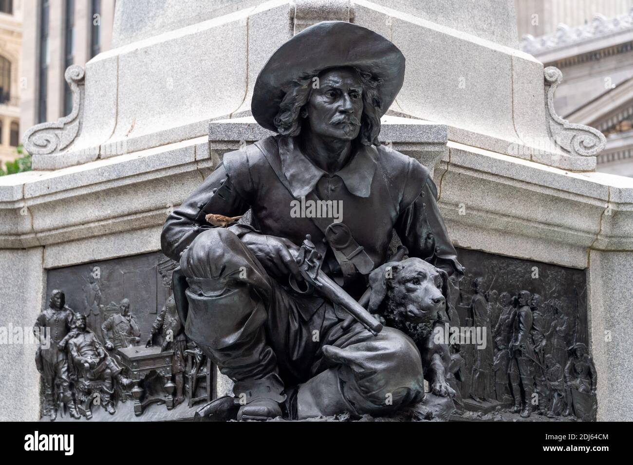 Memorial to Paul de Chomedey, Sieur de Maisonneuve, Montreal, Canada Stock Photo