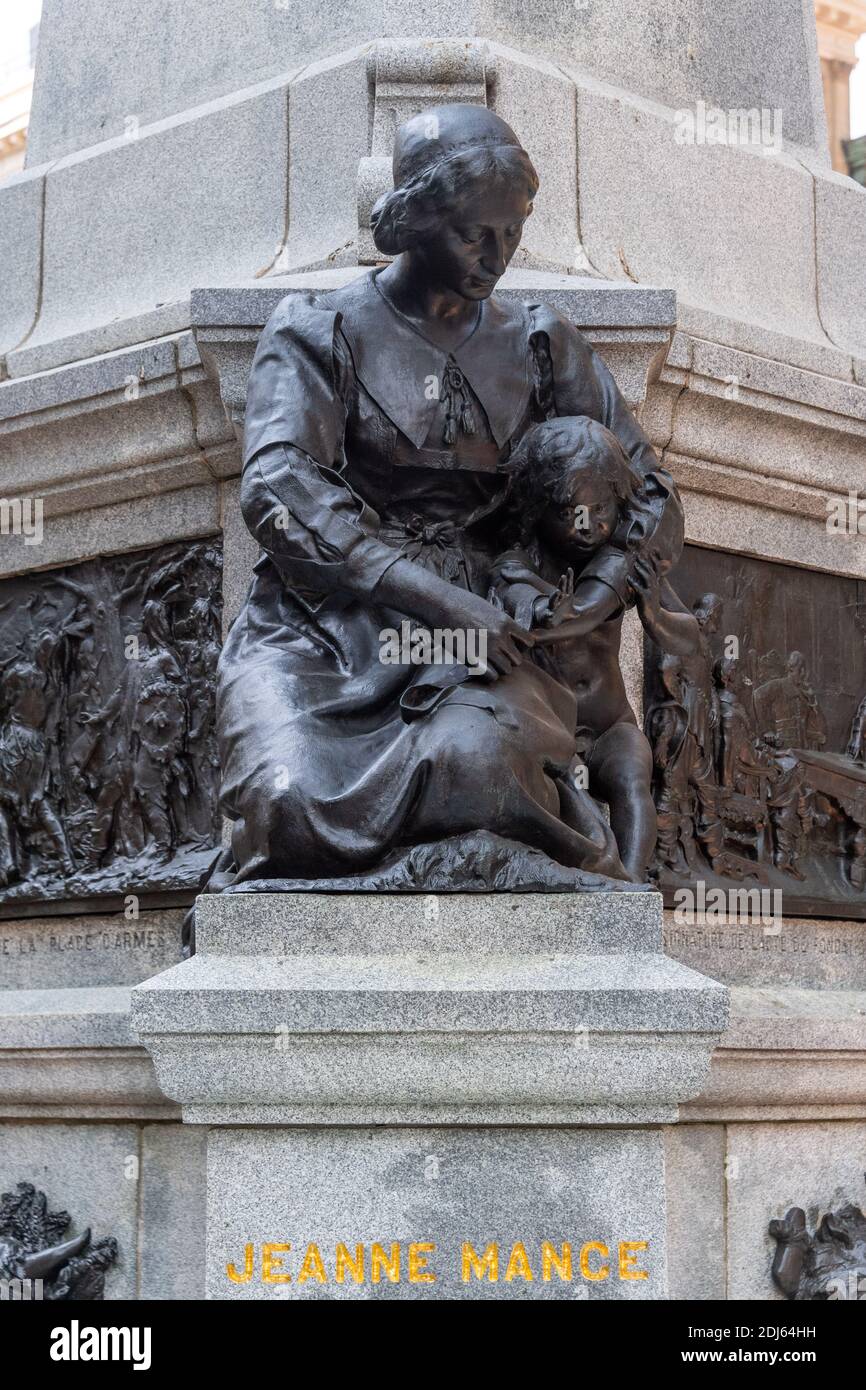 Memorial to Paul de Chomedey, Sieur de Maisonneuve, Montreal, Canada Stock Photo