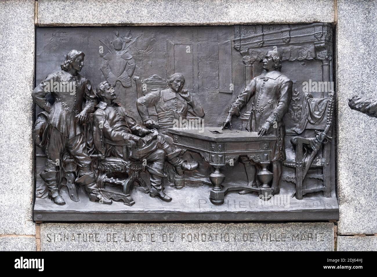 Memorial to Paul de Chomedey, Sieur de Maisonneuve, Montreal, Canada Stock Photo