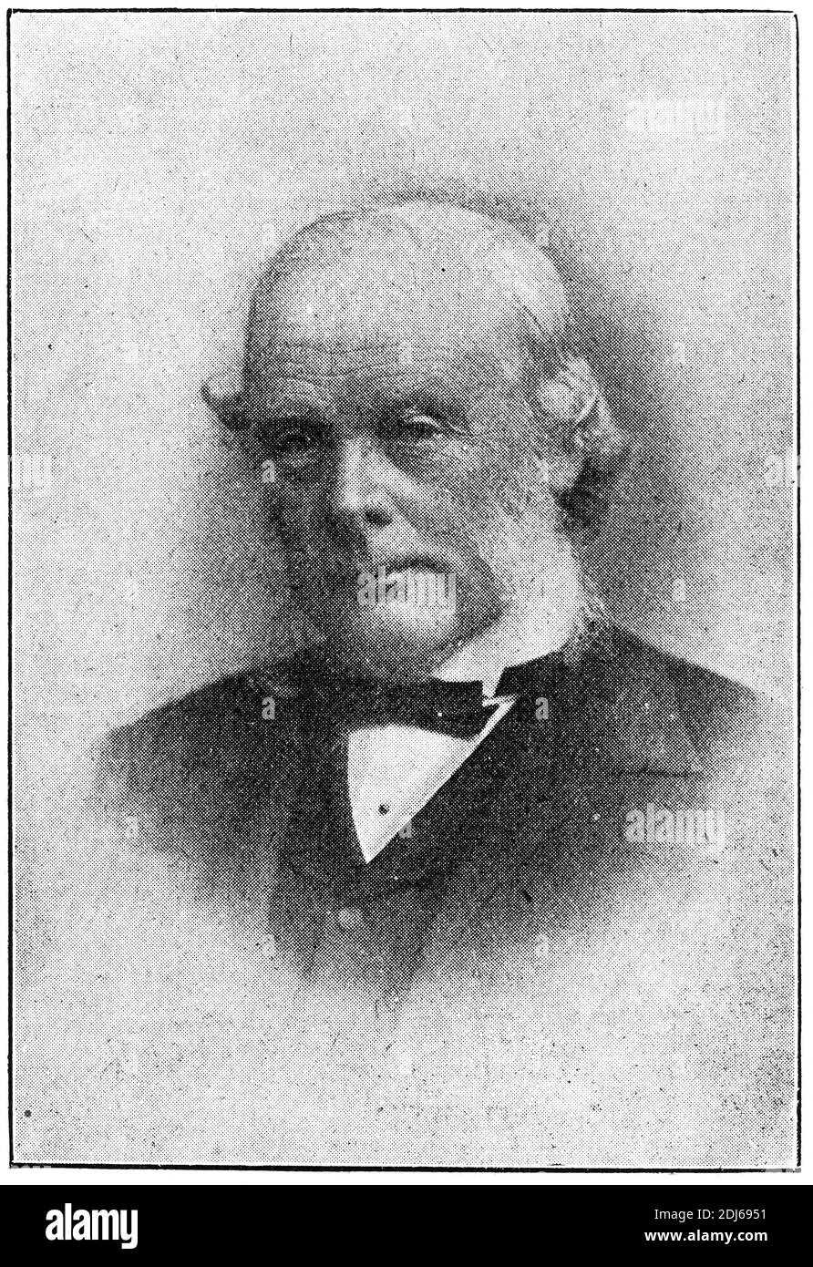 Portrait of Sir Joseph Lister - a British surgeon and a pioneer of antiseptic surgery. Illustration of the 19th century. Germany. White background. Stock Photo