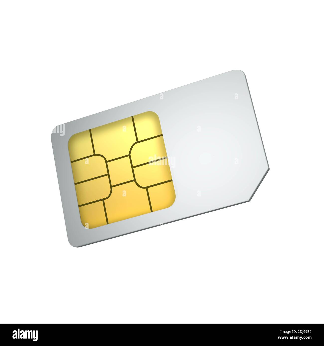 3D mobile phone sim card chip with Flag of White isolated on a white