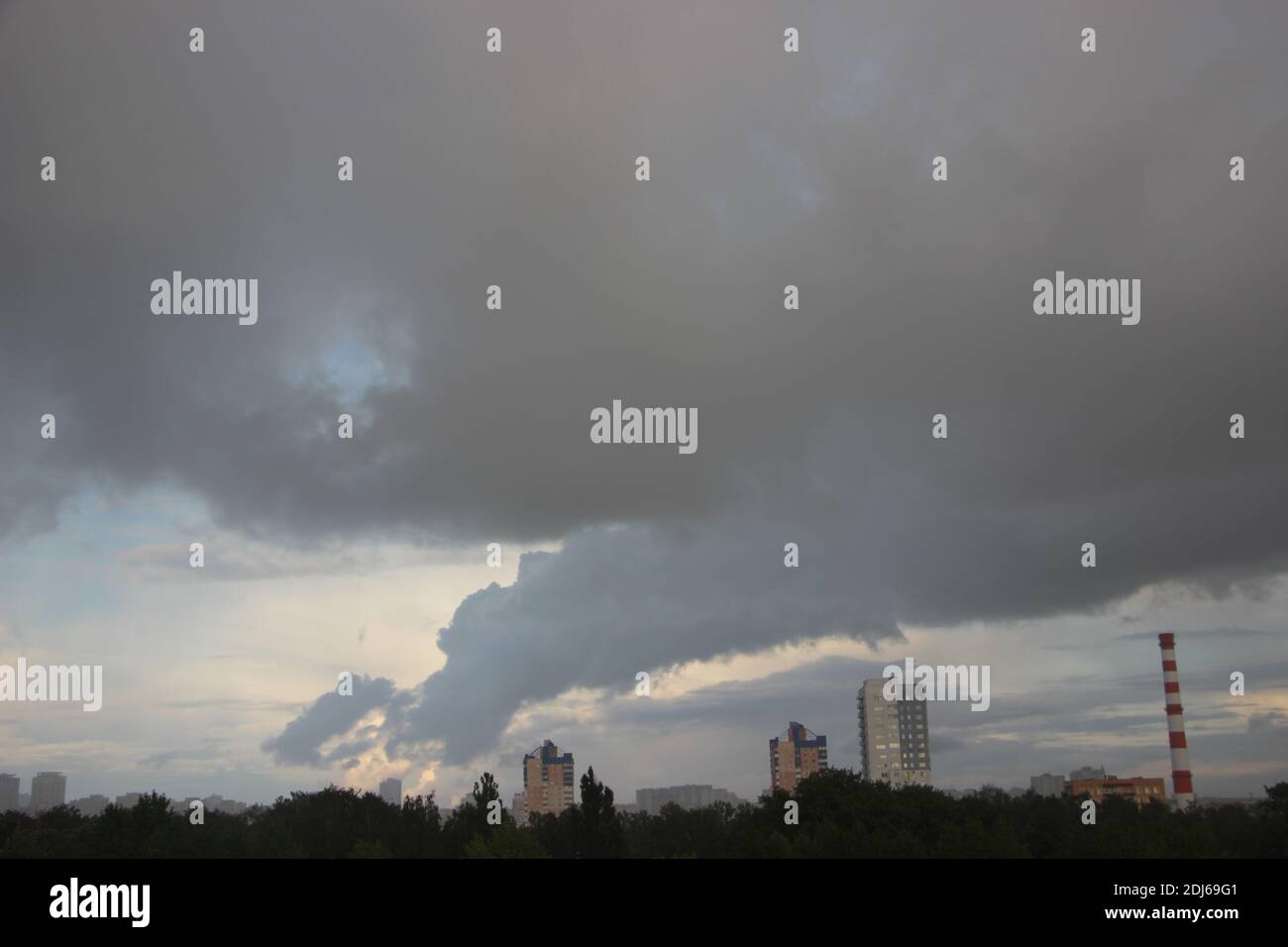 The big powerful storm clouds before a thunder-storm Stock Photo