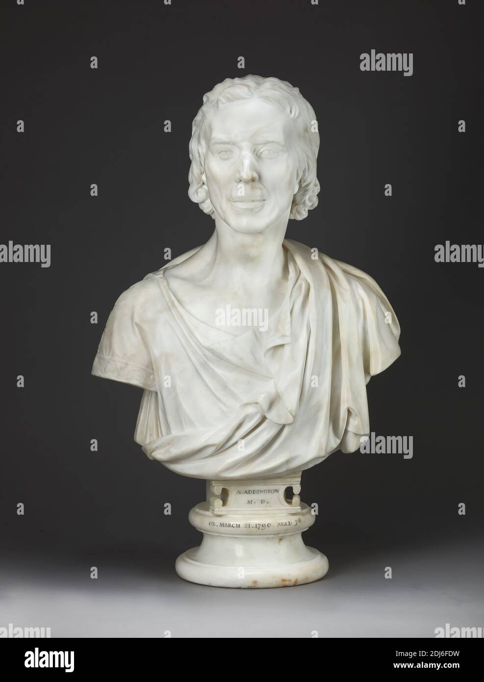Dr. Anthony Addington, Thomas Banks, 1735–1805, British, 1790, Marble, Overall: 29 1/8 × 17 15/16 × 10 1/16 inches (74 × 45.5 × 25.5 cm), marble, physician, portrait, sculpture Stock Photo