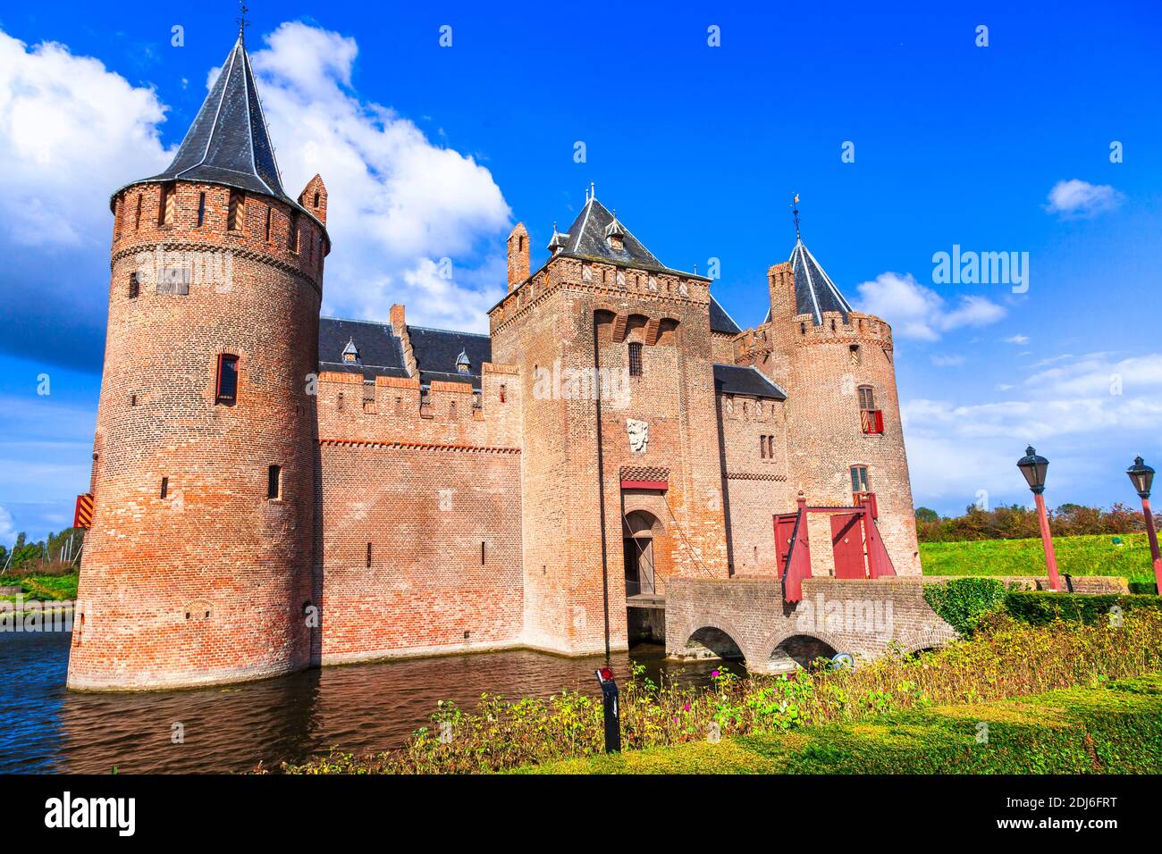 Medieval castles of Netherland - Muiden near Utrecht town, Holland Stock Photo