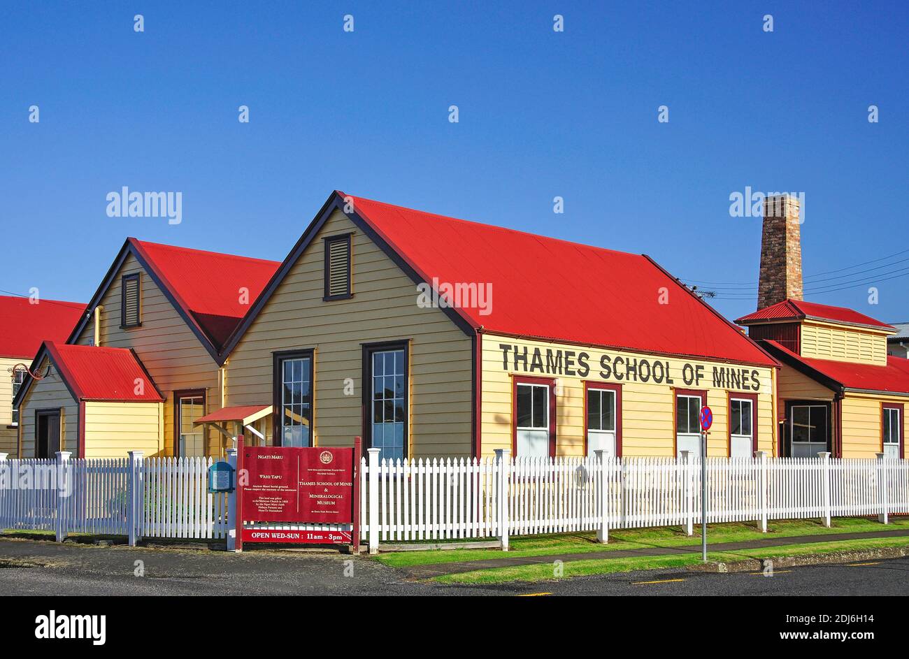 Thames School of Mines & Mineralogical Museum, Thames, Coromandel Peninsula, Waikato Region, North Island, New Zealand Stock Photo