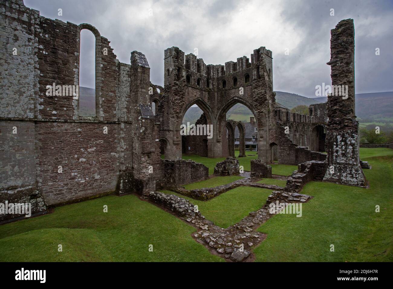 Llanthony Priory ,Brecon Beacons National Park in Monmouthshire, south east Wales. Stock Photo