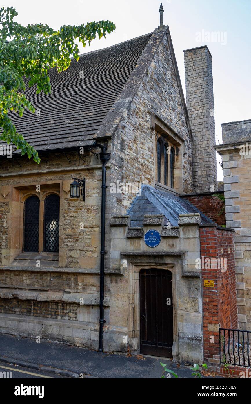 The Kings School hall, where Sir Isaac Newton was educated, Grantham, Lincolnshire, UK. Stock Photo
