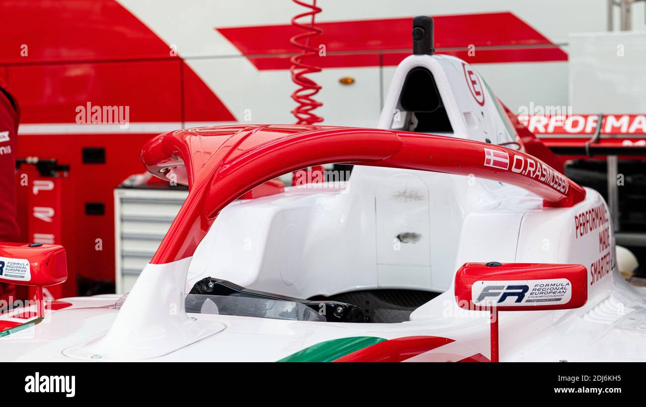 Halo safety equipment motorsport car on racing  single seater formula close up Stock Photo