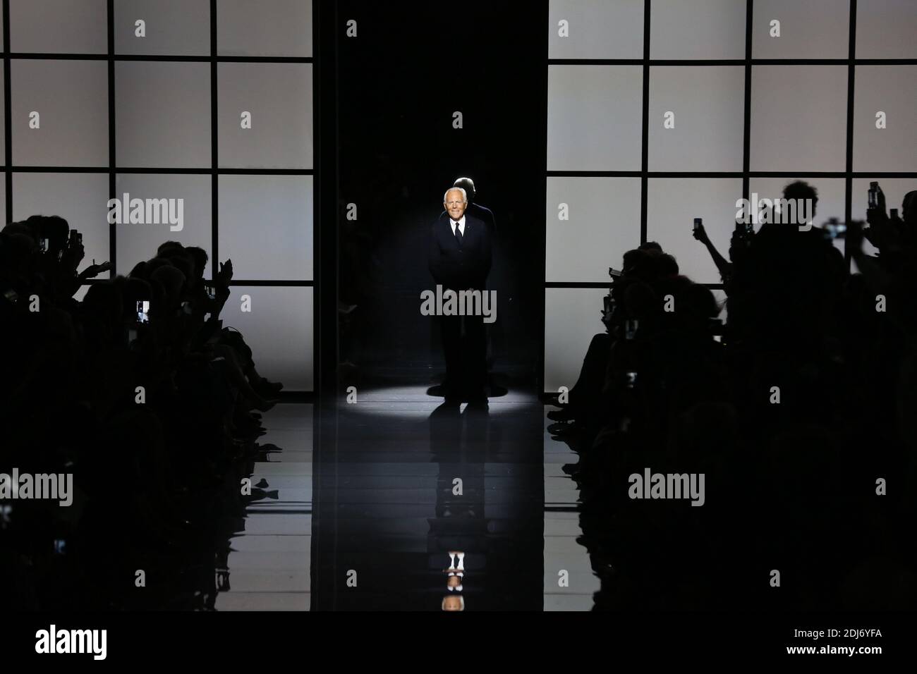 Designer Giorgio Armani during the Armani Haute Couture Fall/Winter ...